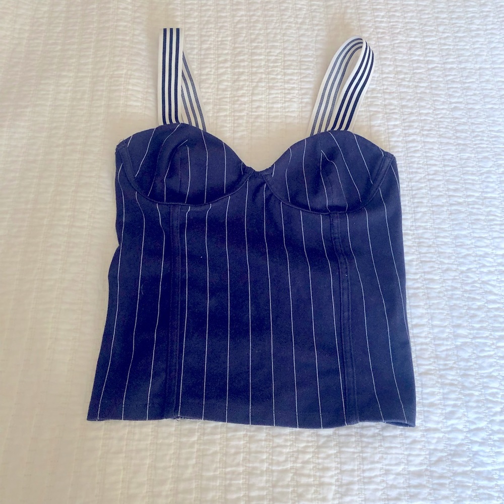 Zara stripped blue & white top Sz S